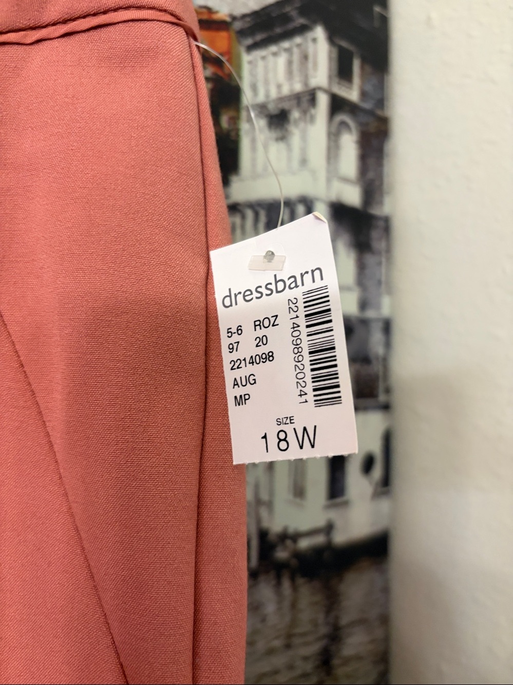 Roz & Ali Dusty Coral Wide-Leg Pants, Ponte Trousers 18W(salmon color) - Picture 4 of 13